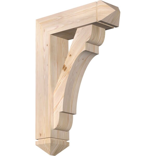 Ekena Millwork Olympic Arts and Crafts Smooth Bracket w/ Offset Brace, Douglas Fir, 7 1/2"W x 26"D x 38"H BKT0806X26X38OLY03SDF - main